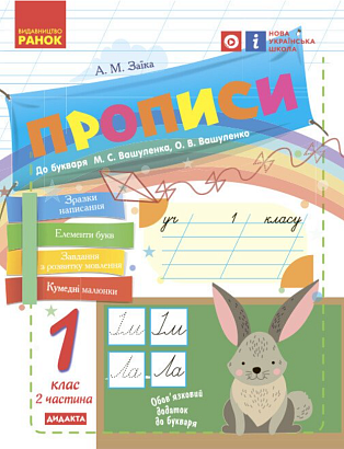 Українська мова, 1 кл., Прописи до букв. Вашуленка, Ч.2 / РАНОК