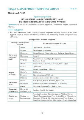 НУШ 7 клас. Материки та океани. Практикум з географії. С.Г. Кобернік. 978-617-95019-3-7