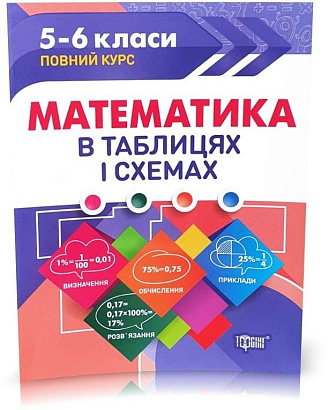 Таблиці та схеми Математика в таблицях та схемах. 5-6 класи / ТОРСІНГ / ISBN 978-966-93-9703-4